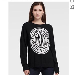 DKNY lurex token logo sweater small